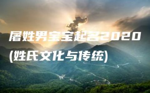 屠姓男宝宝起名2020(姓氏文化与传统)