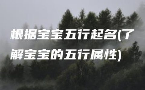 根据宝宝五行起名(了解宝宝的五行属性)