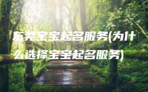 东莞宝宝起名服务(为什么选择宝宝起名服务)