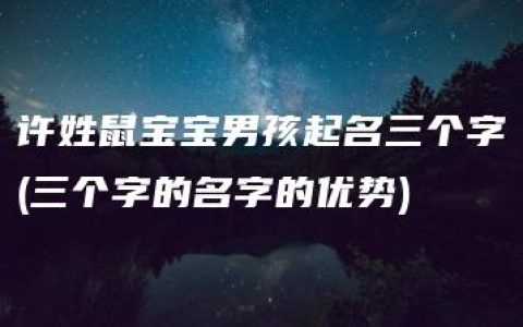 许姓鼠宝宝男孩起名三个字(三个字的名字的优势)