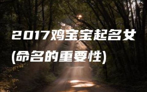 2017鸡宝宝起名女(命名的重要性)