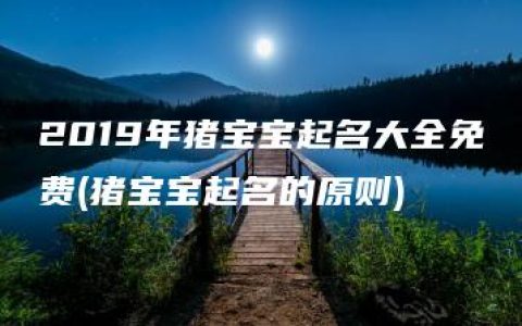 2019年猪宝宝起名大全免费(猪宝宝起名的原则)