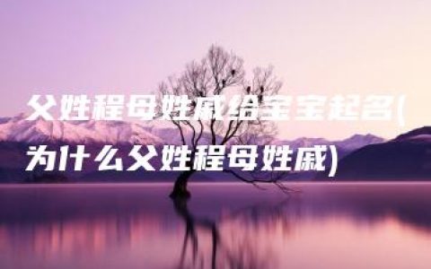 父姓程母姓戚给宝宝起名(为什么父姓程母姓戚)