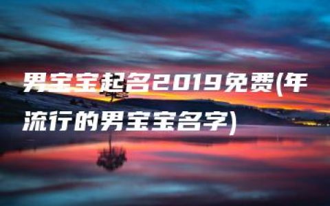 男宝宝起名2019免费(年流行的男宝宝名字)