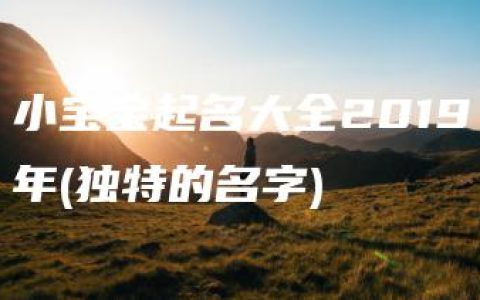 小宝宝起名大全2019年(独特的名字)