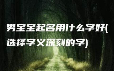 男宝宝起名用什么字好(选择字义深刻的字)