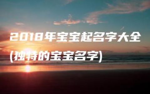 2018年宝宝起名字大全(独特的宝宝名字)