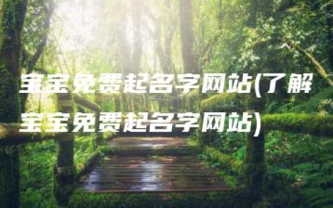 宝宝免费起名字网站(了解宝宝免费起名字网站)