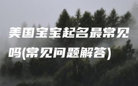 美国宝宝起名最常见吗(常见问题解答)