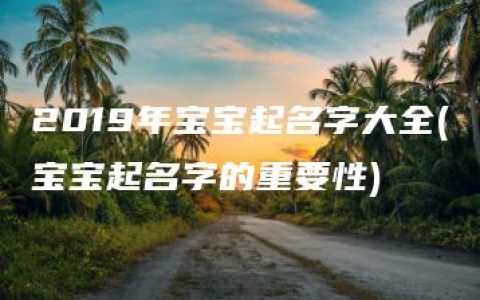 2019年宝宝起名字大全(宝宝起名字的重要性)