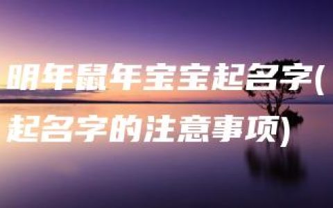 明年鼠年宝宝起名字(起名字的注意事项)