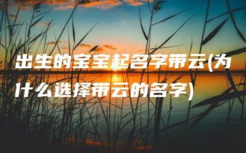 出生的宝宝起名字带云(为什么选择带云的名字)