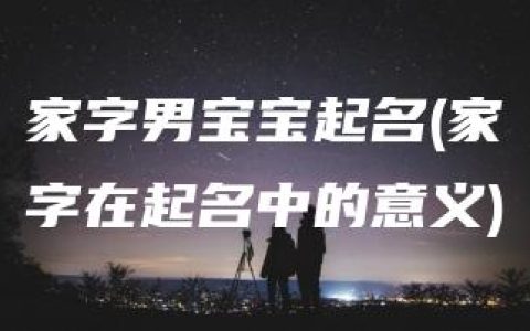 家字男宝宝起名(家字在起名中的意义)