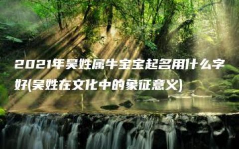 2021年吴姓属牛宝宝起名用什么字好(吴姓在文化中的象征意义)