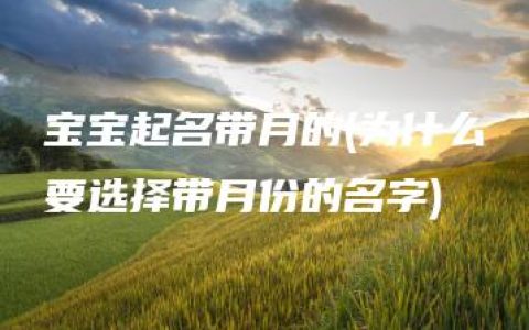 宝宝起名带月的(为什么要选择带月份的名字)