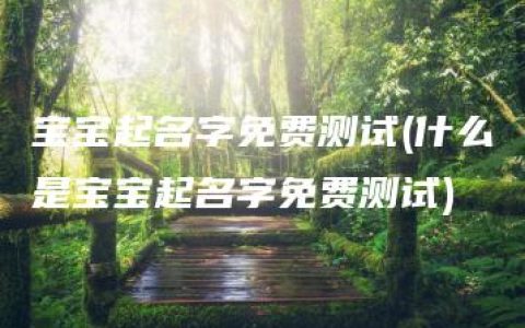 宝宝起名字免费测试(什么是宝宝起名字免费测试)