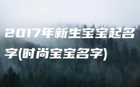 2017年新生宝宝起名字(时尚宝宝名字)