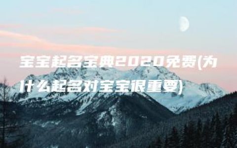 宝宝起名宝典2020免费(为什么起名对宝宝很重要)