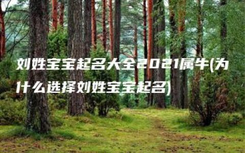 刘姓宝宝起名大全2021属牛(为什么选择刘姓宝宝起名)