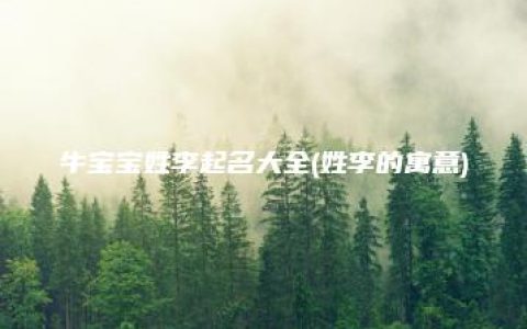 牛宝宝姓李起名大全(姓李的寓意)