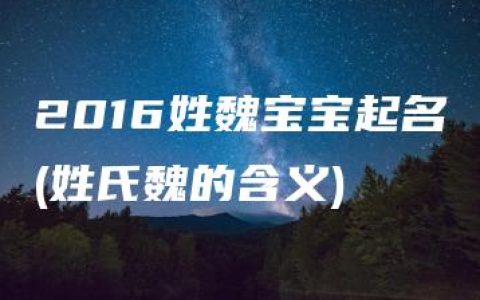 2016姓魏宝宝起名(姓氏魏的含义)