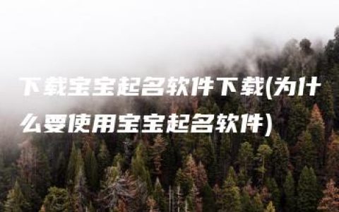 下载宝宝起名软件下载(为什么要使用宝宝起名软件)