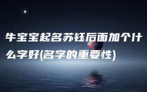 牛宝宝起名苏钰后面加个什么字好(名字的重要性)