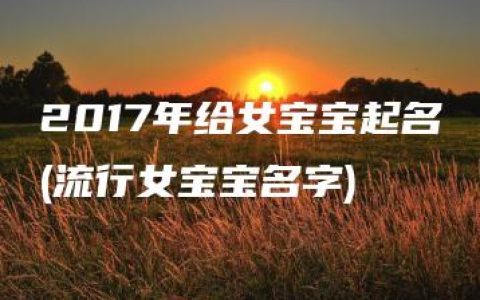 2017年给女宝宝起名(流行女宝宝名字)