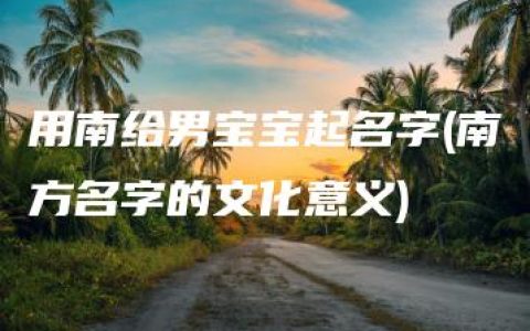 用南给男宝宝起名字(南方名字的文化意义)