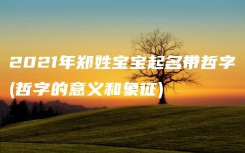 2021年郑姓宝宝起名带哲字(哲字的意义和象征)