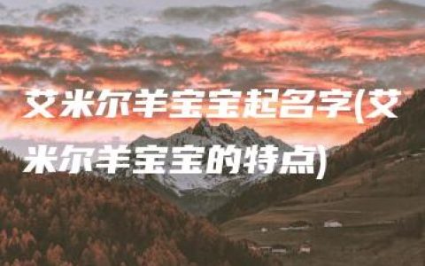 艾米尔羊宝宝起名字(艾米尔羊宝宝的特点)