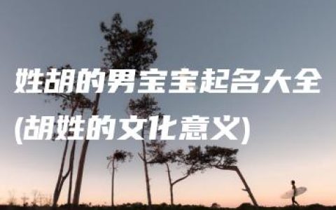 姓胡的男宝宝起名大全(胡姓的文化意义)