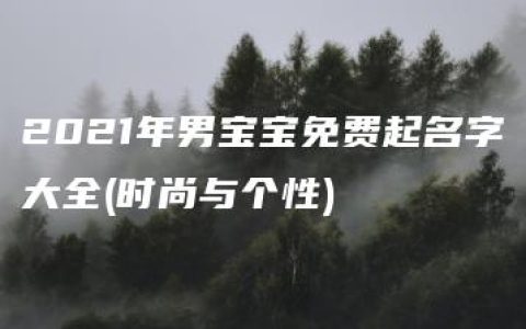 2021年男宝宝免费起名字大全(时尚与个性)