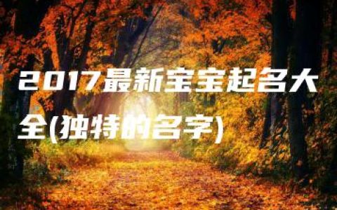 2017最新宝宝起名大全(独特的名字)