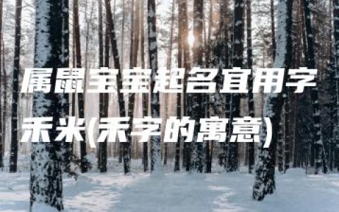 属鼠宝宝起名宜用字禾米(禾字的寓意)