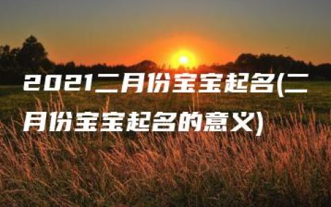 2021二月份宝宝起名(二月份宝宝起名的意义)