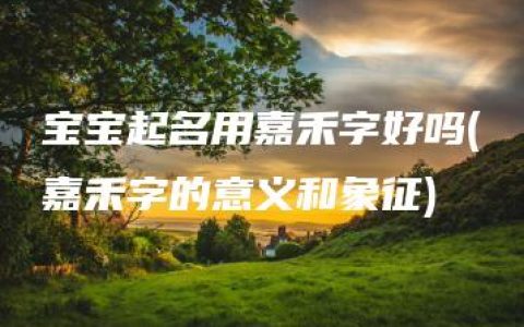 宝宝起名用嘉禾字好吗(嘉禾字的意义和象征)