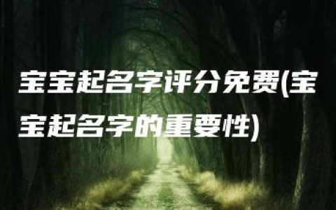 宝宝起名字评分免费(宝宝起名字的重要性)