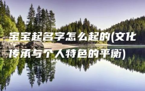 宝宝起名字怎么起的(文化传承与个人特色的平衡)