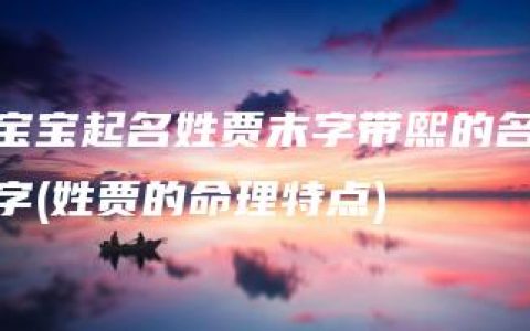 宝宝起名姓贾末字带熙的名字(姓贾的命理特点)