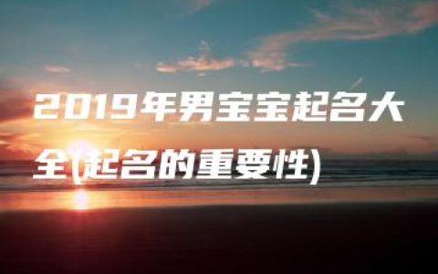 2019年男宝宝起名大全(起名的重要性)