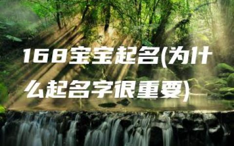 168宝宝起名(为什么起名字很重要)