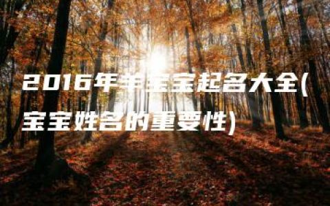 2016年羊宝宝起名大全(宝宝姓名的重要性)