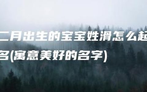 二月出生的宝宝姓滑怎么起名(寓意美好的名字)