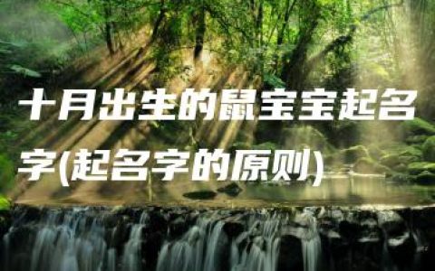 十月出生的鼠宝宝起名字(起名字的原则)