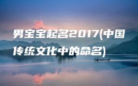 男宝宝起名2017(中国传统文化中的命名)