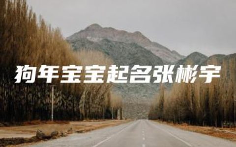 狗年宝宝起名张彬宇