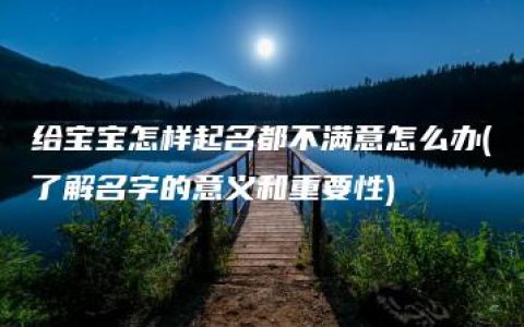 给宝宝怎样起名都不满意怎么办(了解名字的意义和重要性)