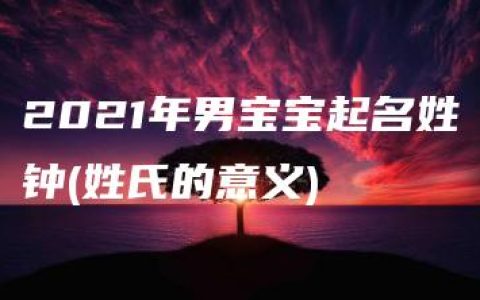 2021年男宝宝起名姓钟(姓氏的意义)