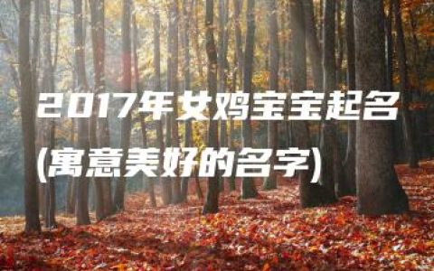 2017年女鸡宝宝起名(寓意美好的名字)